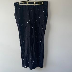 Black and white flared pants